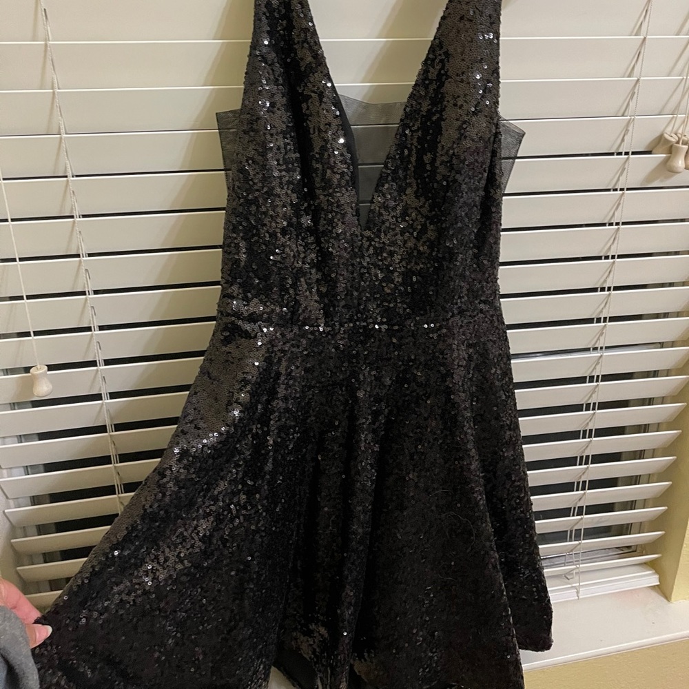 sequined black dress